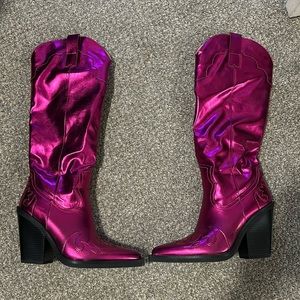 Metallic cowboy boots.